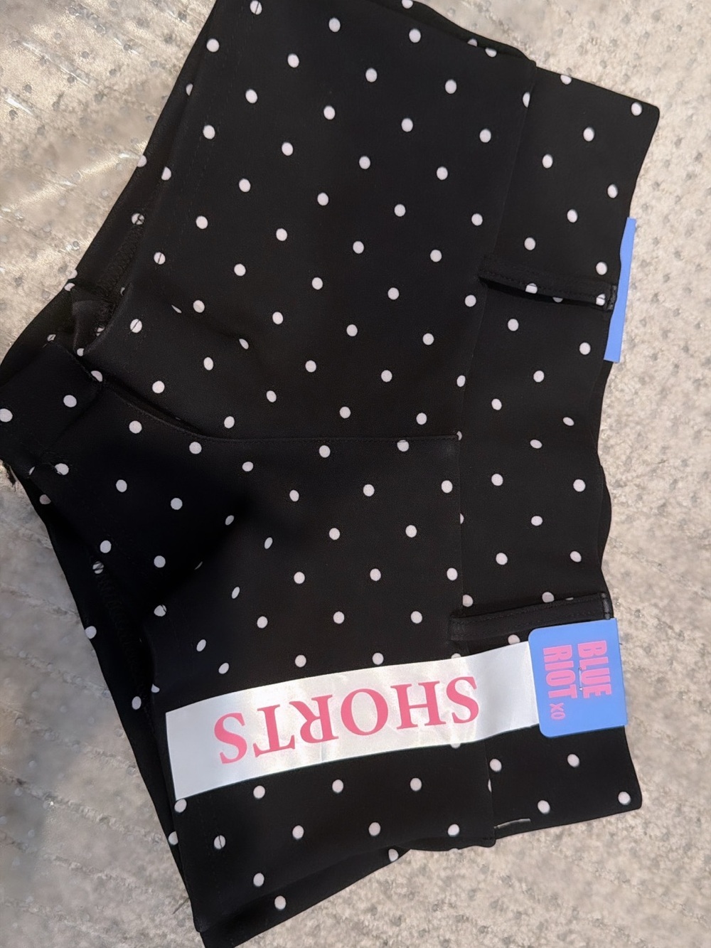 Black Polka Dot micro Shorts brand new xs